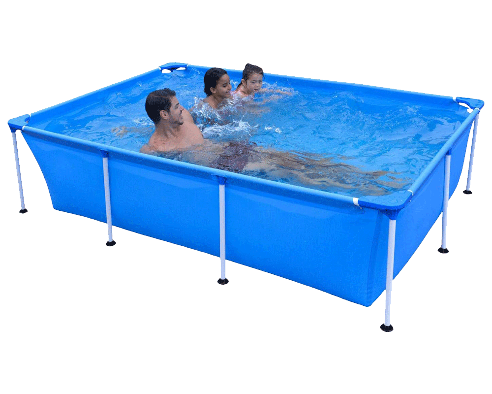 Avenli 8.5 Feet x 6 Feet x 2 Feet Rectangular Above Ground Framed Outdoor Backyard Swimming Pool for Adults and Kids, Blue