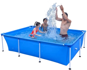 Avenli 8.5 Feet x 6 Feet x 2 Feet Rectangular Above Ground Framed Outdoor Backyard Swimming Pool for Adults and Kids, Blue