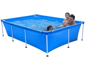Avenli 8.5 Feet x 6 Feet x 2 Feet Rectangular Above Ground Framed Outdoor Backyard Swimming Pool for Adults and Kids, Blue