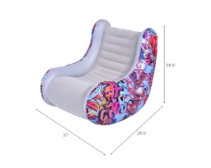 Pool Central 37 Graffiti Design Flocked Inflatable Lounge Chair