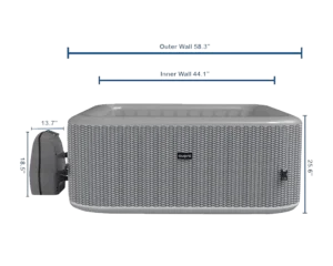 4-Person Inflatable Square Spa - Silver Birch