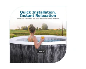 Avenli Greywood Round Inflatable Hot Tub Spa with Control Panel