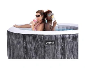 Avenli Greywood Round Inflatable Hot Tub Spa with Control Panel
