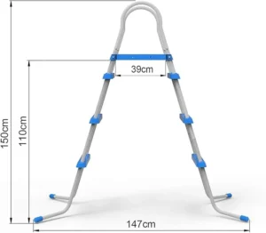 JLeisure 43 Inch 3 Step A Frame Heavy Duty Metal Steel Frame Outdoor