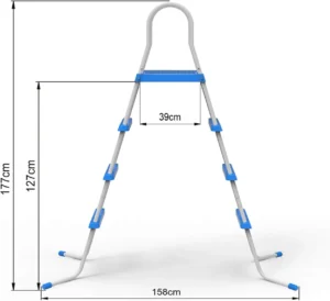 JLeisure 3 Step 48 Inch Outdoor Backyard Heavy Duty Metal Steel